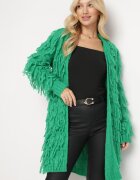 lily rose Cardigan Verde Lejer Deschis cu Franjuri Decorativi Tadesse