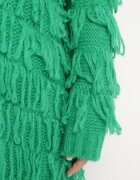 lily rose Cardigan Verde Lejer Deschis cu Franjuri Decorativi Tadesse