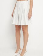 lily rose Fustă Albă cu dungi delicate cu croială evazată și cu pliuri Redamara