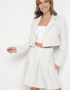 lily rose Fustă Albă cu dungi delicate cu croială evazată și cu pliuri Redamara