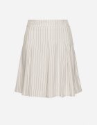 lily rose Fustă Albă cu dungi delicate cu croială evazată și cu pliuri Redamara