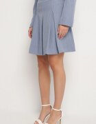 lily rose Fustă Albastră cu Dungi Delicate cu Croială Evazată și Pliuri Redamara