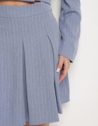 lily rose Fustă Albastră cu Dungi Delicate cu Croială Evazată și Pliuri Redamara