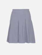 lily rose Fustă Albastră cu Dungi Delicate cu Croială Evazată și Pliuri Redamara