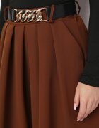 lily rose Fustă Maro Cloș cu Curea Cizo