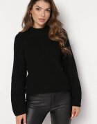 lily rose Maletă tricotată tip pulover Negru cu mâneci evazate Nucta
