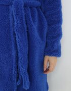 lily rose Palton din blană bleumarin legat în talie Jelave
