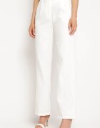 lily rose Pantaloni Albi în stil de costum cu găici de curea Dionissa