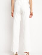 lily rose Pantaloni Albi în stil de costum cu găici de curea Dionissa