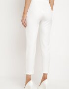 lily rose Pantaloni de costum croiți albi cu cordon din material cu cataramă Kerriy