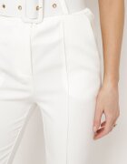 lily rose Pantaloni de costum croiți albi cu cordon din material cu cataramă Kerriy