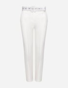lily rose Pantaloni de costum croiți albi cu cordon din material cu cataramă Kerriy