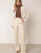 lily rose Pantaloni eleganți bej cu picioare largi și cu elastic în talie Leilma