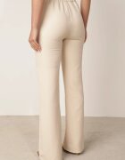 lily rose Pantaloni eleganți bej cu picioare largi și cu elastic în talie Leilma