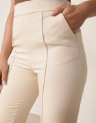 lily rose Pantaloni eleganți bej cu picioare largi și cu elastic în talie Leilma