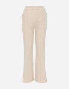 lily rose Pantaloni eleganți bej cu picioare largi și cu elastic în talie Leilma