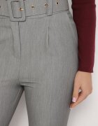 lily rose Pantaloni Gri De Costum Cu Viscoză Decorați Cu O Curea Lată Atteriana