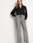 lily rose Pantaloni gri închis cu elastic încrețit în talie și cu craci drepți Bwinara
