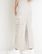 lily rose Pantaloni Largi Gri cargo cu elastic în talie și talie înaltă Giavona