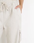 lily rose Pantaloni Largi Gri cargo cu elastic în talie și talie înaltă Giavona