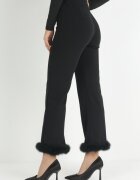 lily rose Pantaloni negri cu blană pe craci Zorme