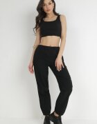lily rose Pantaloni Negri Din bumbac cu elastic în talie Vemivi
