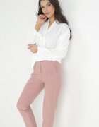 lily rose Pantaloni țigaretă roz cu imitație de buzunare Anilnig