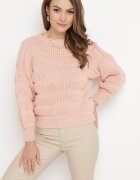 lily rose Pulover Roz Scurt cu Mâneci Largi Hejlla