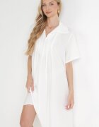 lily rose Rochie Albă Cloș cu pliuri și guler Alisano