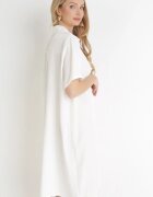 lily rose Rochie Albă Cloș cu pliuri și guler Alisano