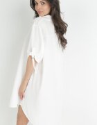 lily rose Rochie albă cu croială dreaptă mini cu guler Zeena