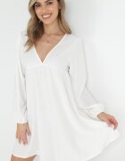 lily rose Rochie Albă cu Decolteu adânc și Talie elastică de vulpe