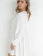 lily rose Rochie Albă cu Decolteu adânc și Talie elastică de vulpe