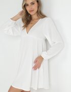 lily rose Rochie Albă cu Decolteu adânc și Talie elastică de vulpe