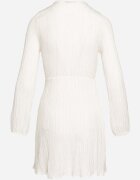 lily rose Rochie Albă Plisată Mini cu Decolteu Petrecut și Elastic în Talie Umiena