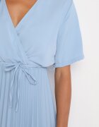lily rose Rochie Albastră Plisată Maxi cu Cordon Legat Dianiza