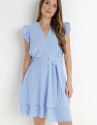 lily rose Rochie Albastru deschis Petrecută cu volane și legătură Dalim