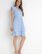 lily rose Rochie Albastru deschis Petrecută cu volane și legătură Dalim