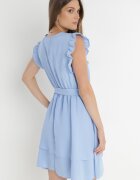 lily rose Rochie Albastru deschis Petrecută cu volane și legătură Dalim