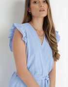 lily rose Rochie Albastru deschis Petrecută cu volane și legătură Dalim