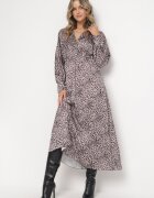 lily rose Rochie Bej cu Maro Cloș cu Elastic în Talie Melpomene