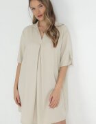 lily rose Rochie Bej deschis dreaptă Mini cu Guler Zeena