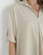 lily rose Rochie Bej deschis dreaptă Mini cu Guler Zeena