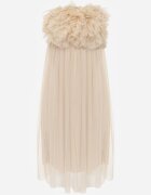 lily rose Rochie Bej din tul cu Volane Larithia