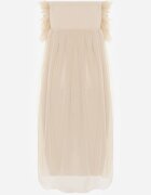 lily rose Rochie Bej din tul cu Volane Larithia
