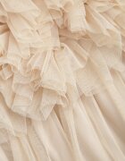 lily rose Rochie Bej din tul cu Volane Larithia