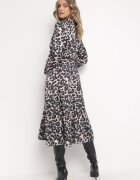 lily rose Rochie Bej-Neagră cu imprimeu leopard cu curea Klio