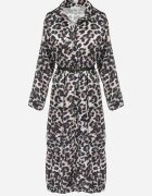 lily rose Rochie Bej-Neagră cu imprimeu leopard cu curea Klio