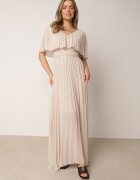 lily rose Rochie bej plisată cu volan larg la decolteu Dinara