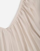 lily rose Rochie bej plisată cu volan larg la decolteu Dinara